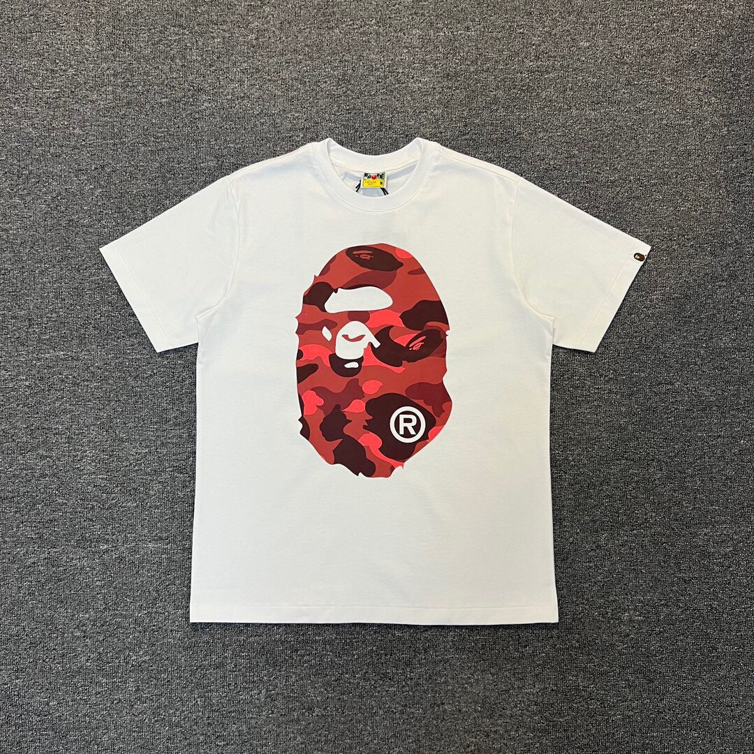 BAPE Classic Camo Ape Head Letter Print Loose Unisex Casual T-Shirt