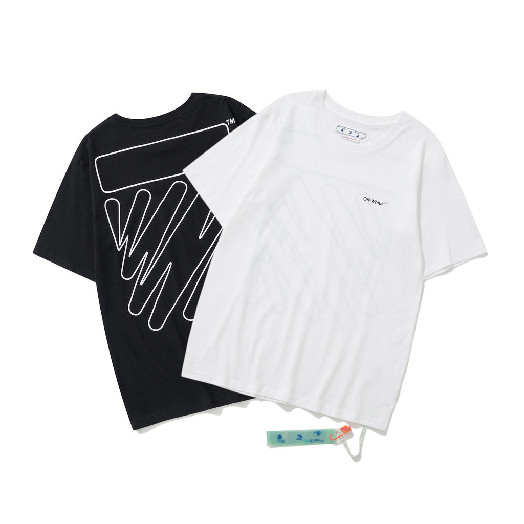 Off White Arrow Gradient Graphic Short Sleeve Tee Streetwear Unisex