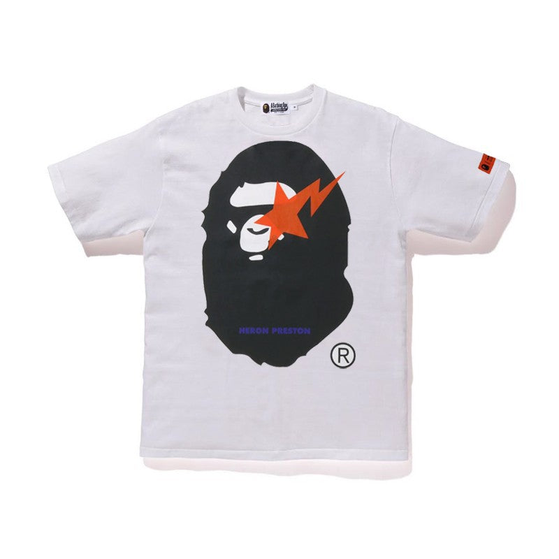BAPE Camo Shark Ape Head Print Crew Neck Short Sleeve T‑Shirt Unisex