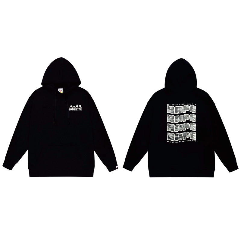 BAPE Ape Head Graphic Hoodie Camo Print Loose Cotton Pullover