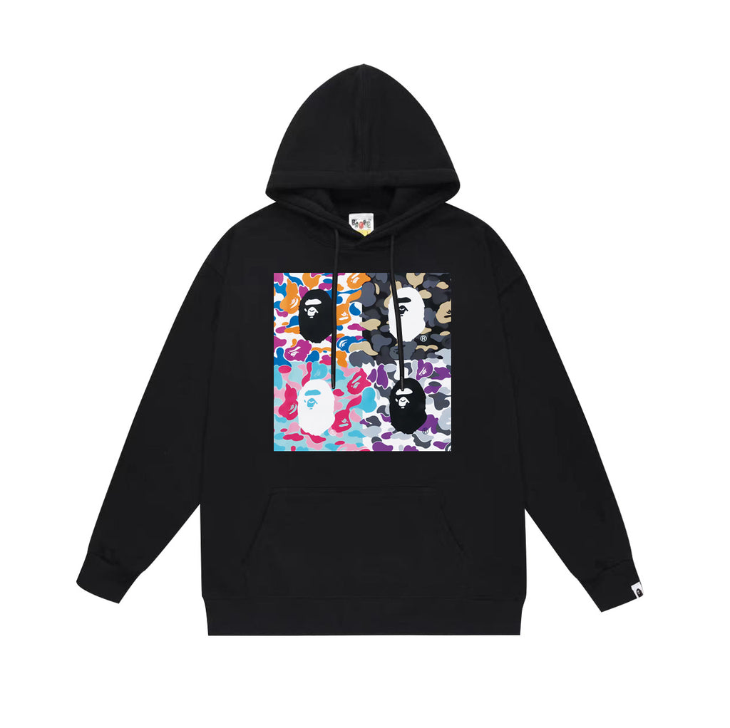 BAPE Hoodie Multi Camo Ape Head Print Street Fleece Pullover