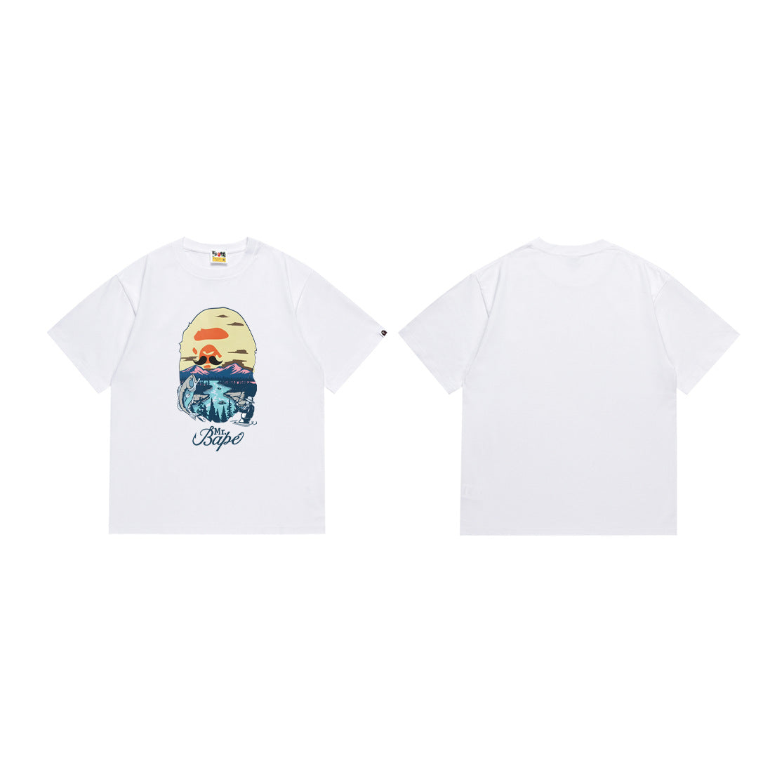 BAPE Camo Ape Head Graphic Print Short Sleeve Tee Streetwear Unisex