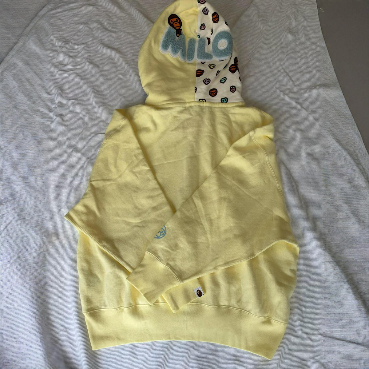 BAPE Baby Milo Shark Double-Hood Full-Zip Hoodie - Cream Yellow