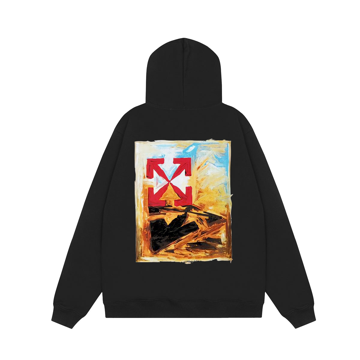 Off‑White Multi‑Arrow Abstract Graphic Oversized Hoodie Streetwear