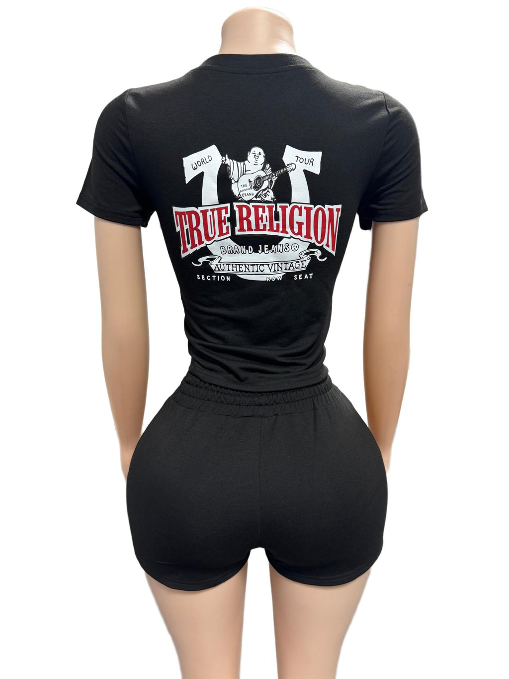 True Religion Horseshoe Graphic Print Tee Shorts 2 Piece Set