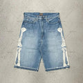 Y2K Skull Embroidery Baggy Denim Jorts