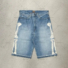 Y2K Skull Embroidery Baggy Denim Jorts