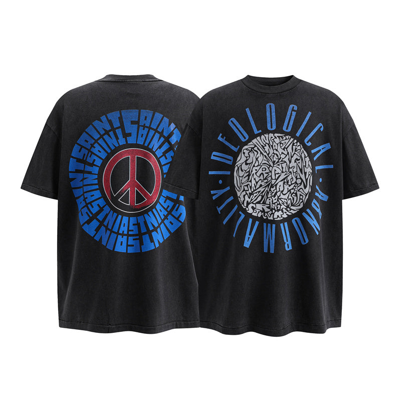 Saint Michael Vintage Washed Distressed Hole Loose Streetwear T-Shirt