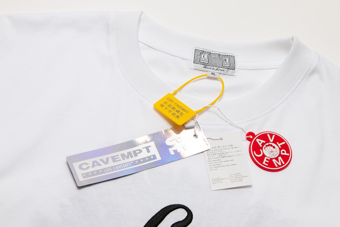 Cav Empt Letter Embroidery Crew Neck Short Sleeve T Shirt Unisex