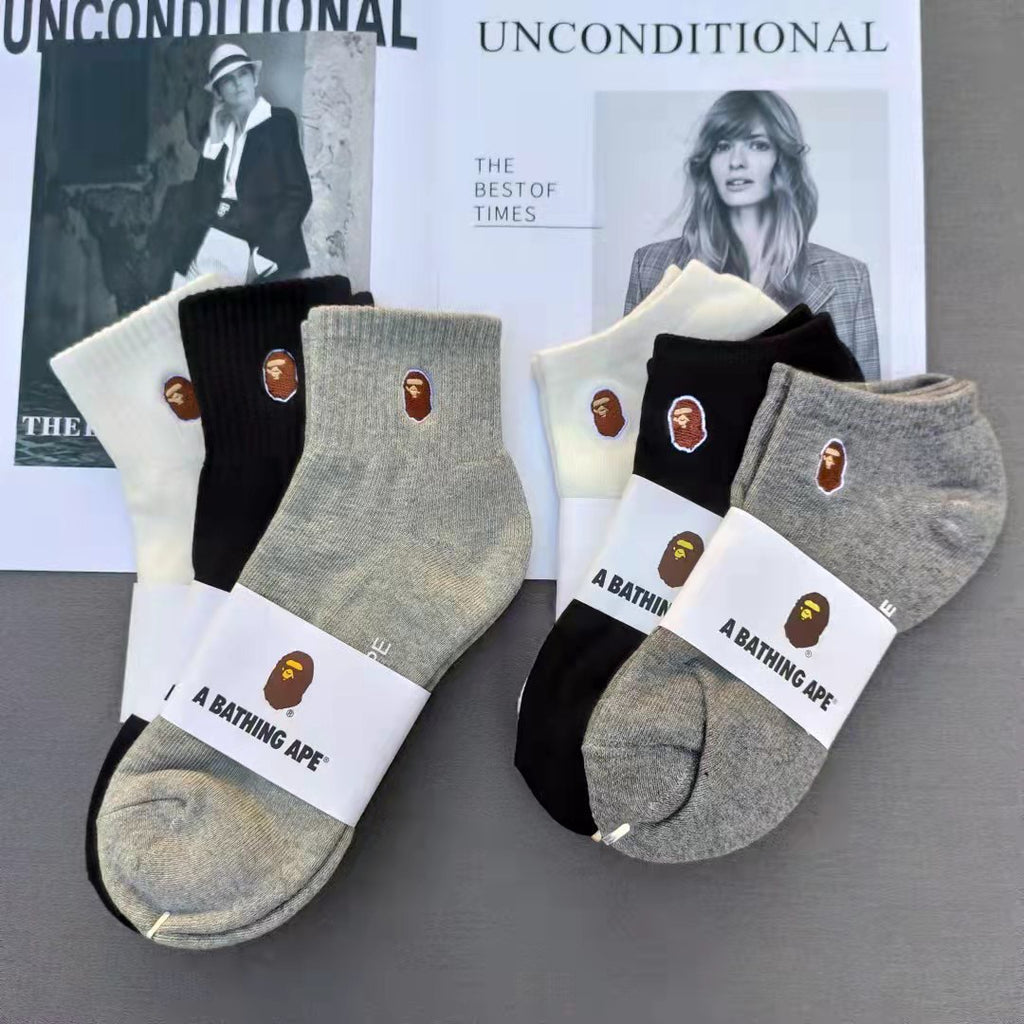 BAPE Ape Head Embroidered Socks