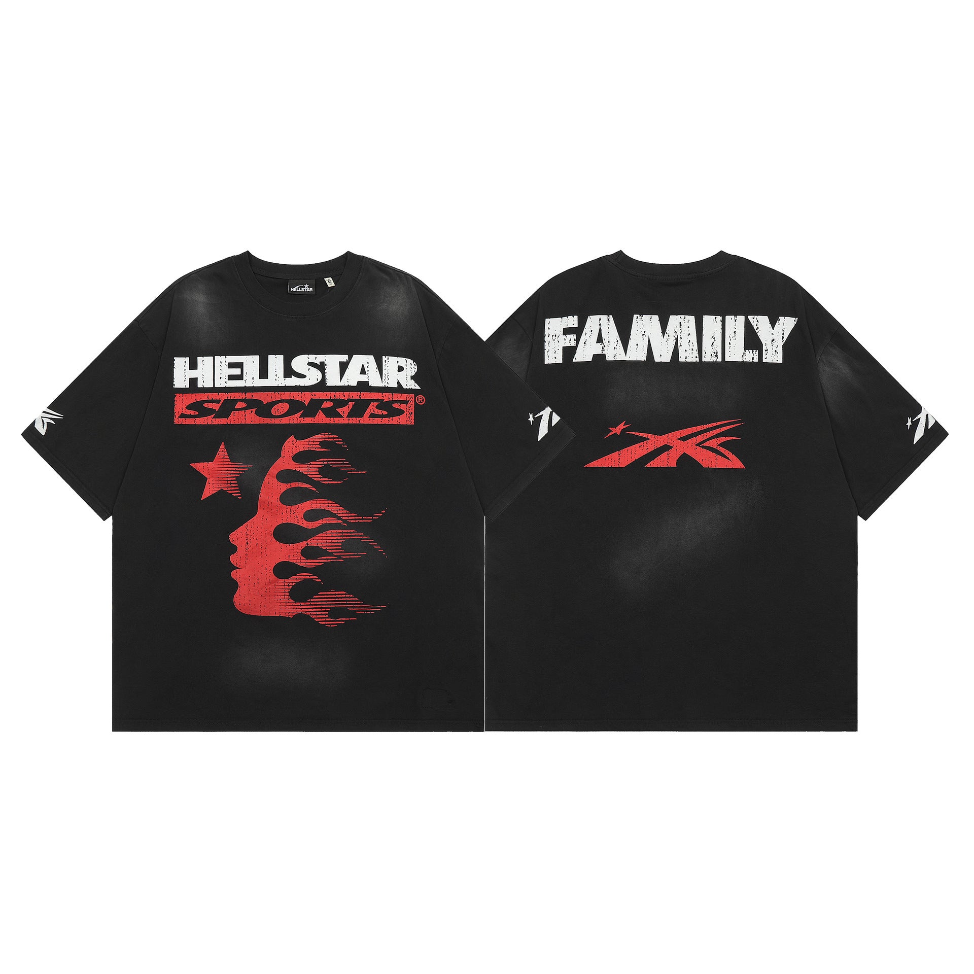Hellstar Multi‑Graphic Print Crew Neck Short Sleeve Tee Unisex