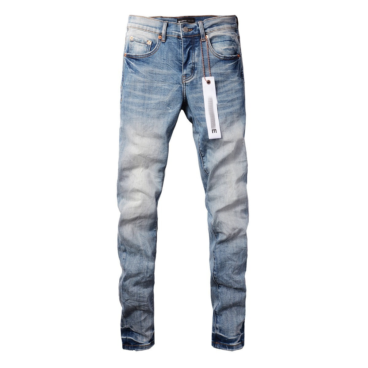 Purple Brand Men Stretch Skinny Ripped Printed Embroidered Denim Jeans
