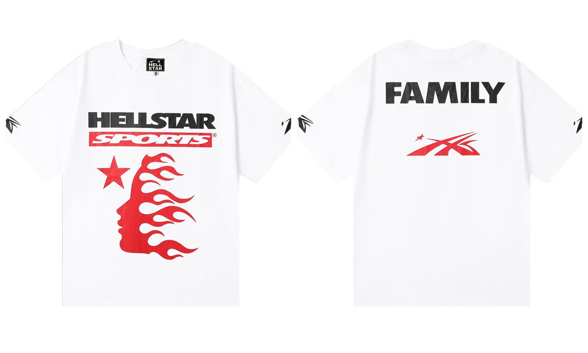 Hellstar Series Vintage Graphic Print Loose Unisex Streetwear T-Shirt