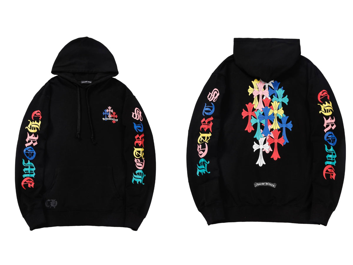 Chrome Hearts Horseshoe Cross Hoodie Goth Streetwear Graphic Pullover