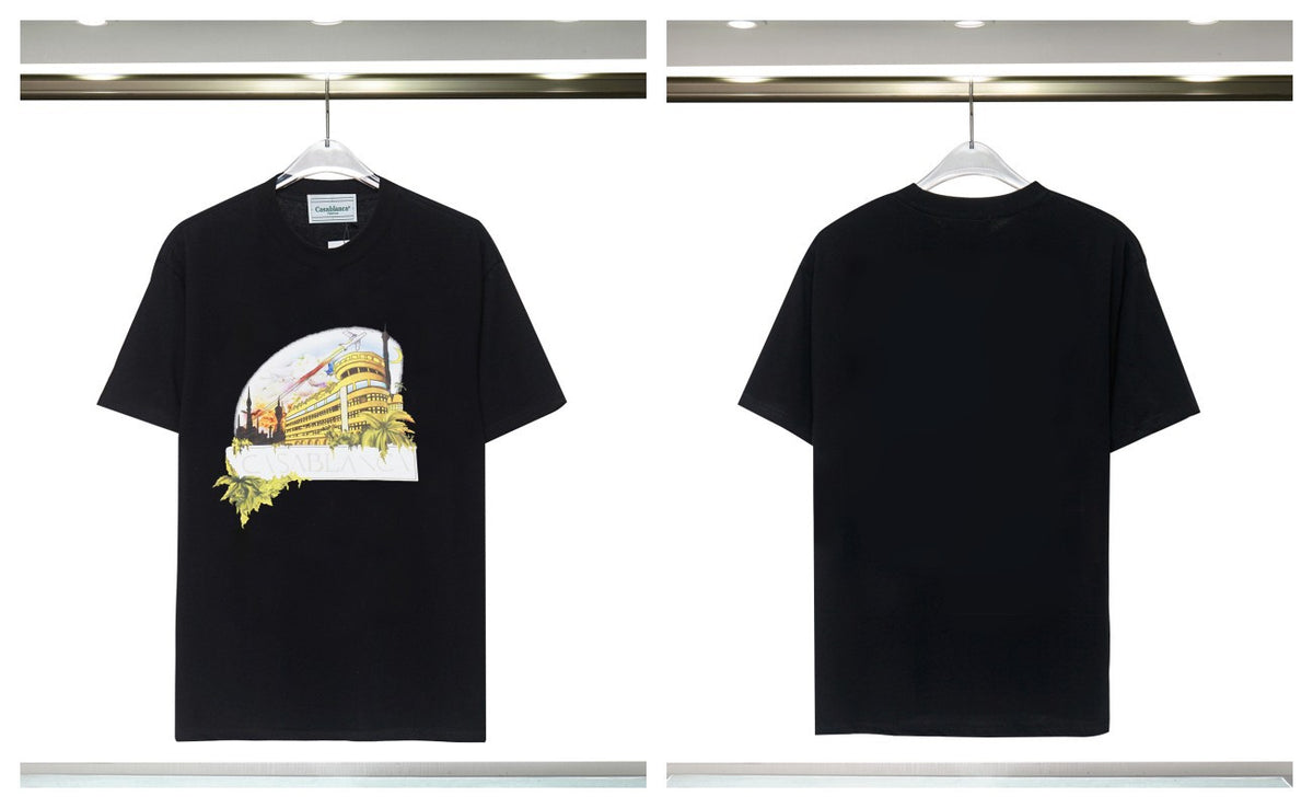 Casablanca Tennis Graphic T-Shirt Loose Oversized Short Sleeve Tee