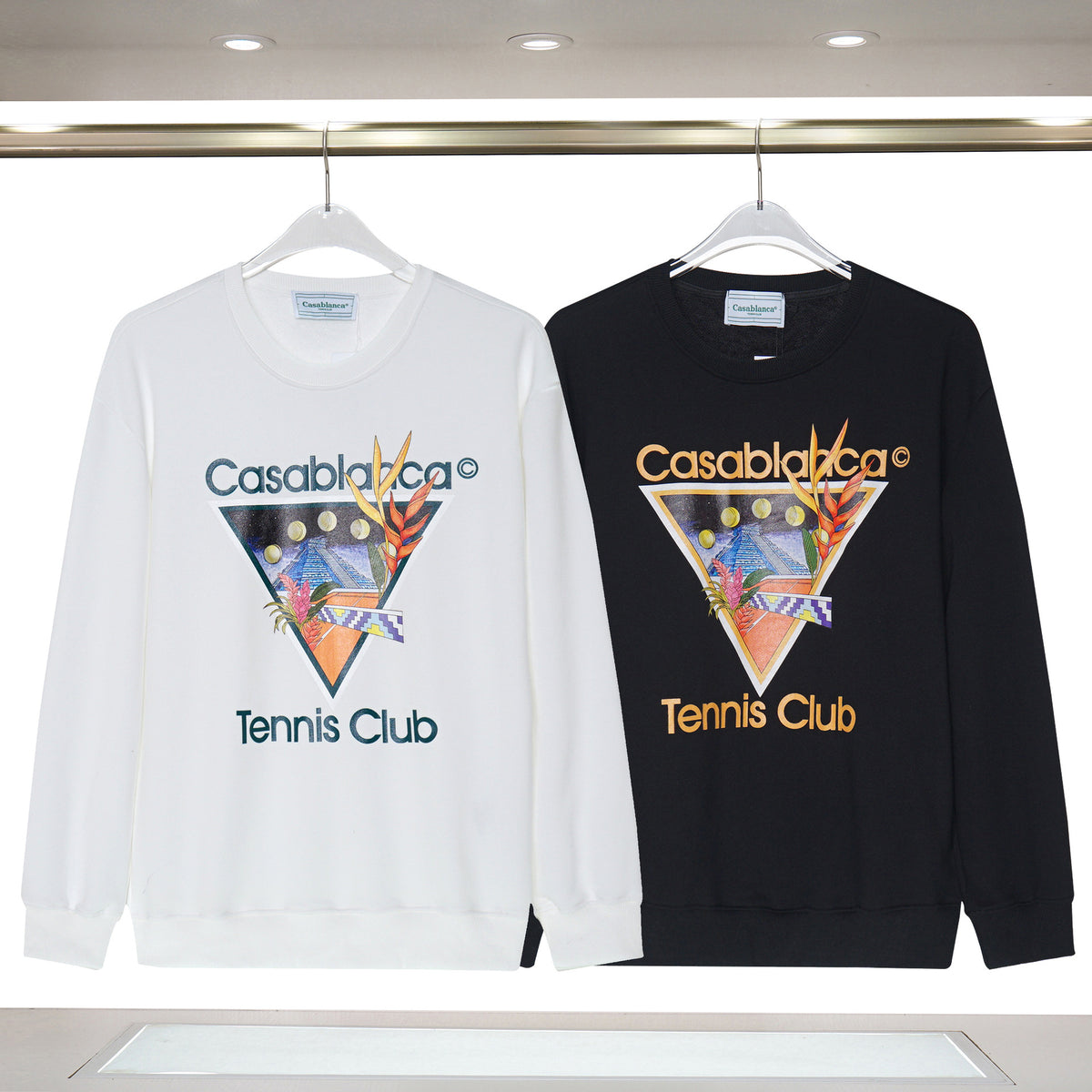 Casablanca Tennis Club Graphic Crewneck Sweatshirt Men Casual Pullover