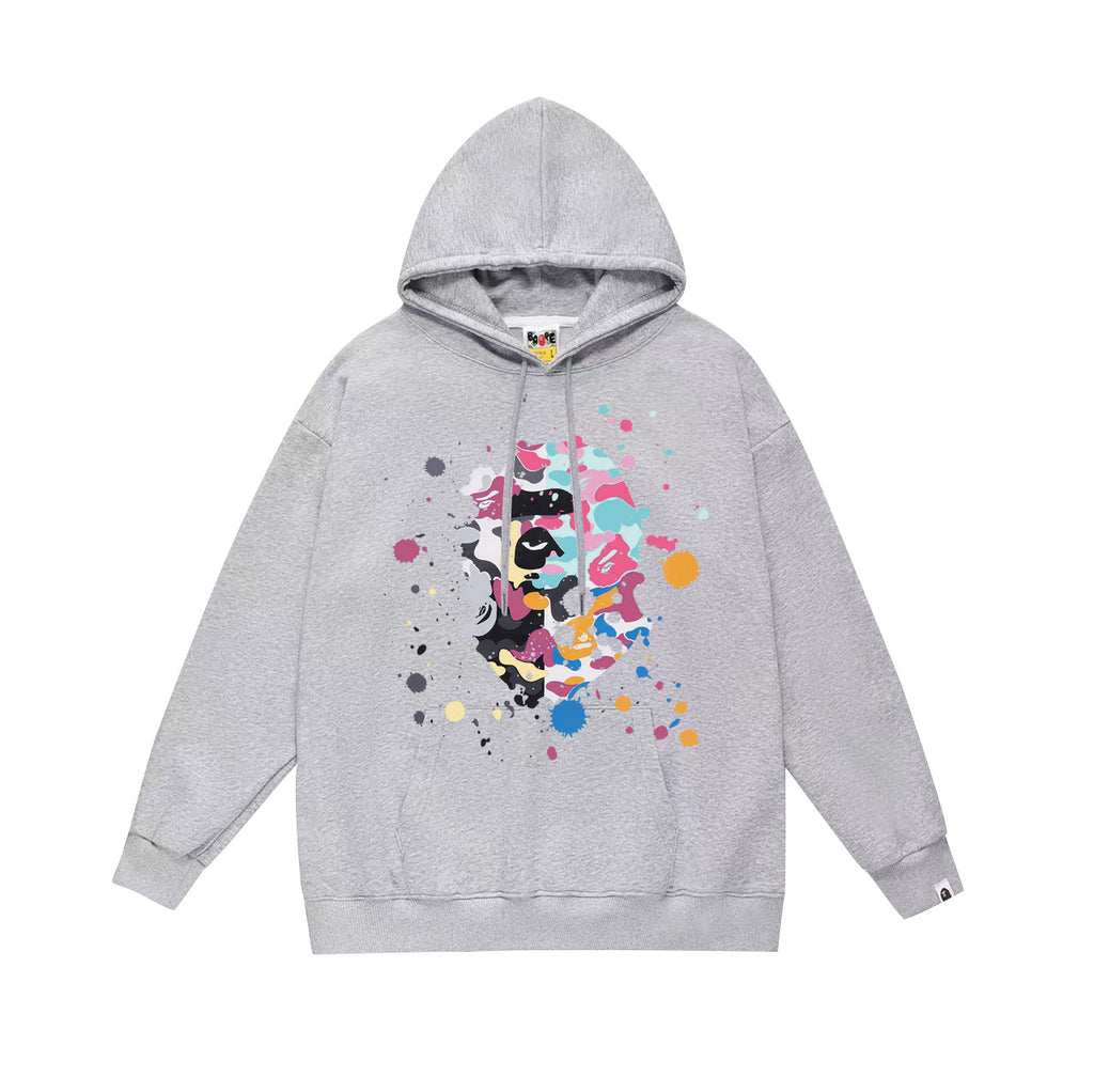 BAPE Hoodie Multi Camo Ape Head Print Street Fleece Pullover
