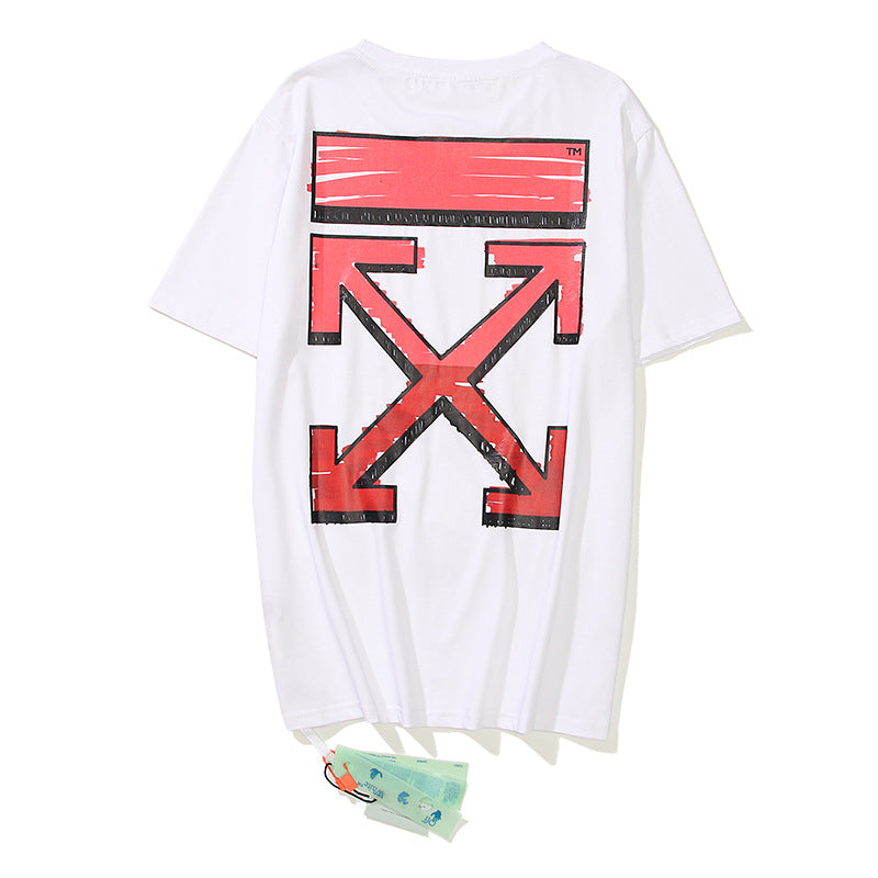 Off White Arrow Graphic Print Short Sleeve Tee Streetwear Unisex