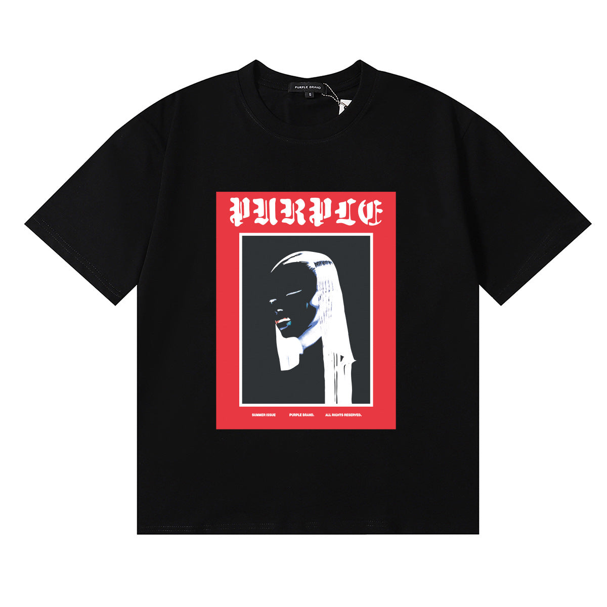 Purple Brand Graphic Tee Loose Unisex Vintage Streetwear T-Shirt