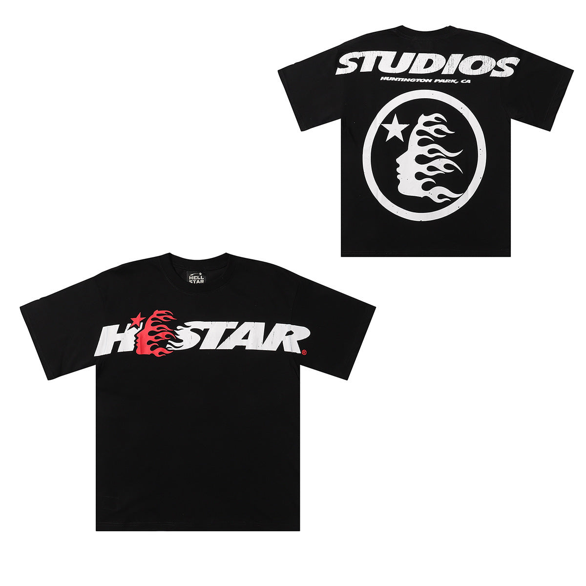 Hellstar Series Vintage Graphic Print Loose Unisex Streetwear T-Shirt