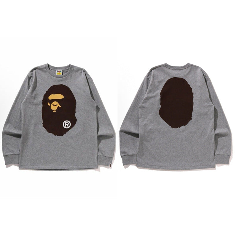 Bape Baby Milo Camo Ape Head Graphic Oversized Long Sleeve Tee Street