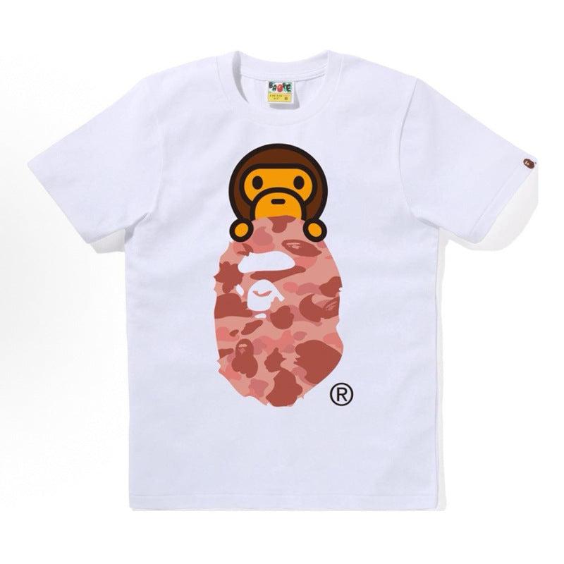 BAPE Ape Head Shark Print Unisex Casual T-Shirt
