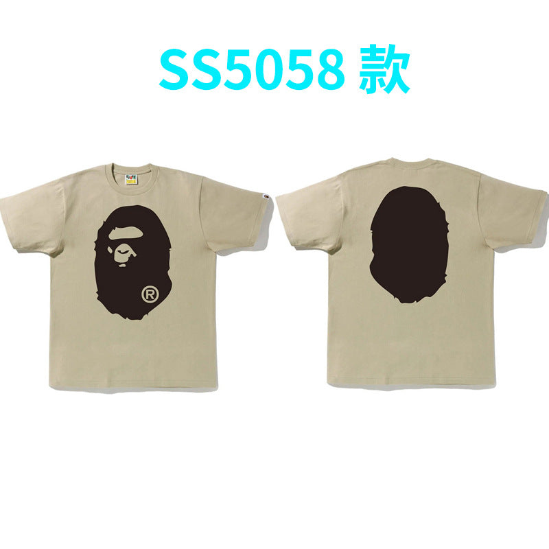 BAPE Shark Camo Graphic Tee Loose Unisex Streetwear T-Shirt