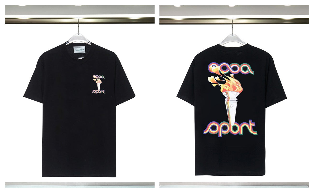 Casablanca Tennis Graphic T-Shirt Loose Oversized Short Sleeve Tee