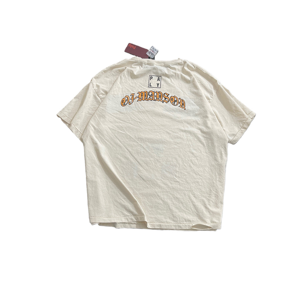 Paly Hollywood Figure Letter Graphic Crew Neck Short Sleeve T‑Shirt