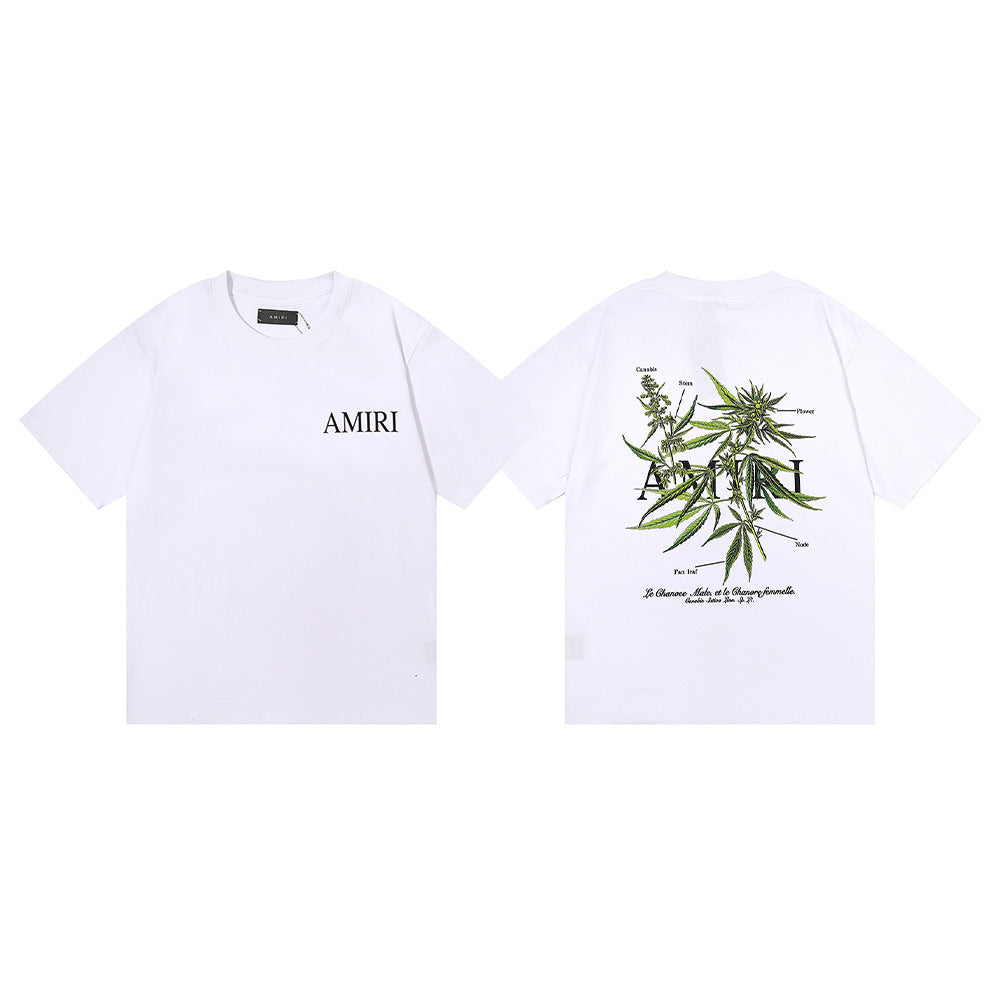 Amiri Rose Skull Letter Graphic Short Sleeve Tee Streetwear Unisex