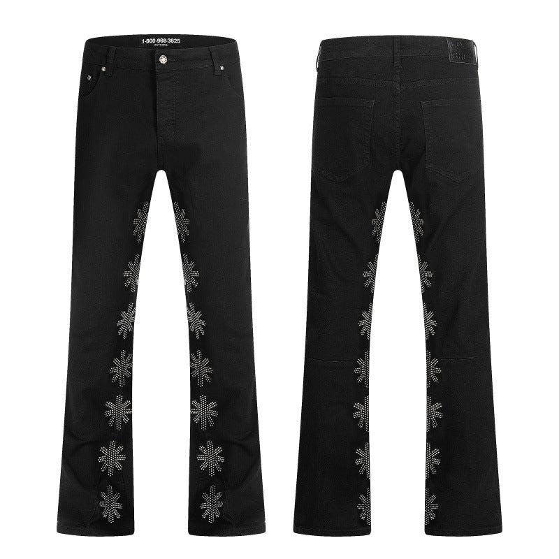 LOSTSHDWS Floral-Embroidered Flared-Hem Jeans