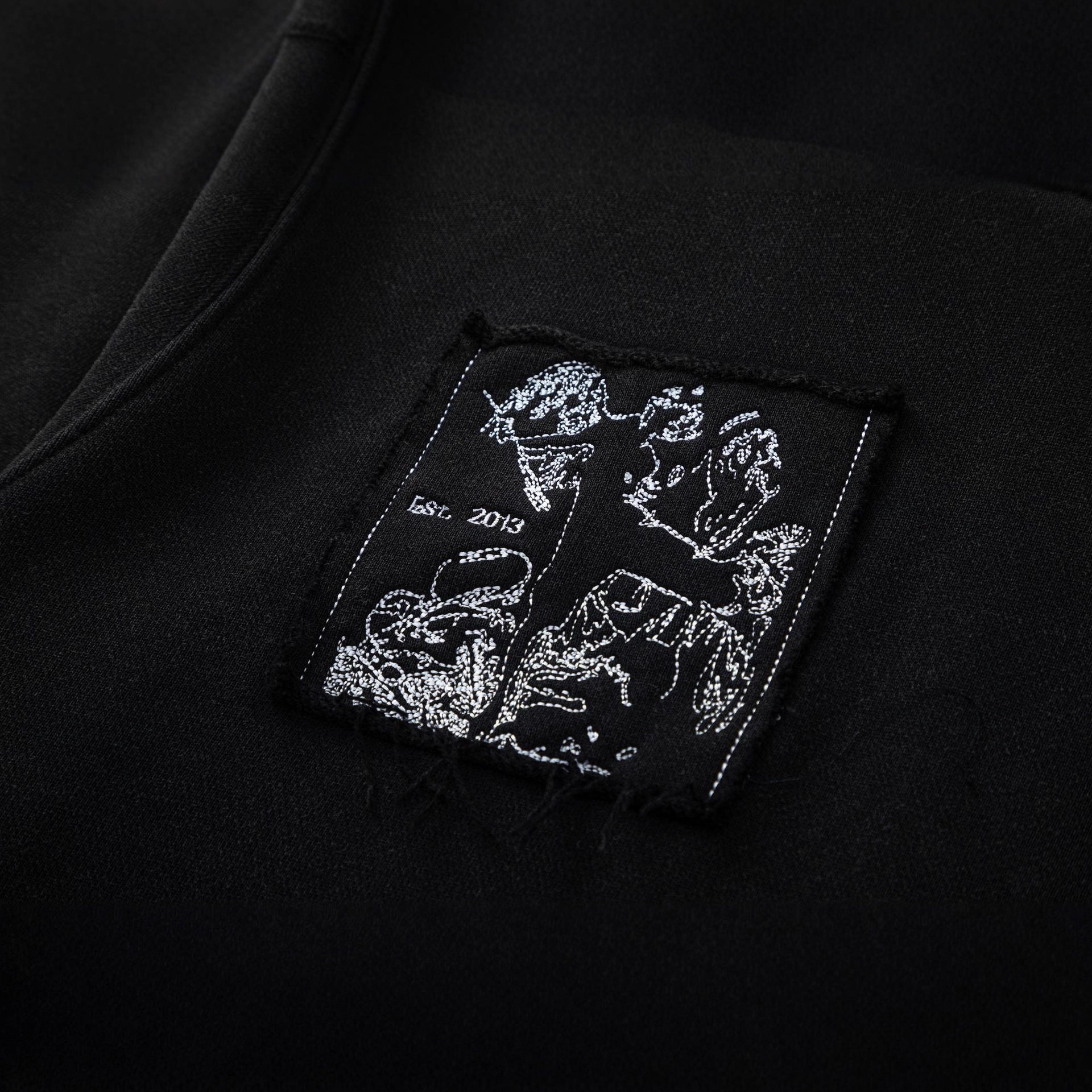 Off-White Pocket Portrait Letter Print Pullover Hoodie Unisex