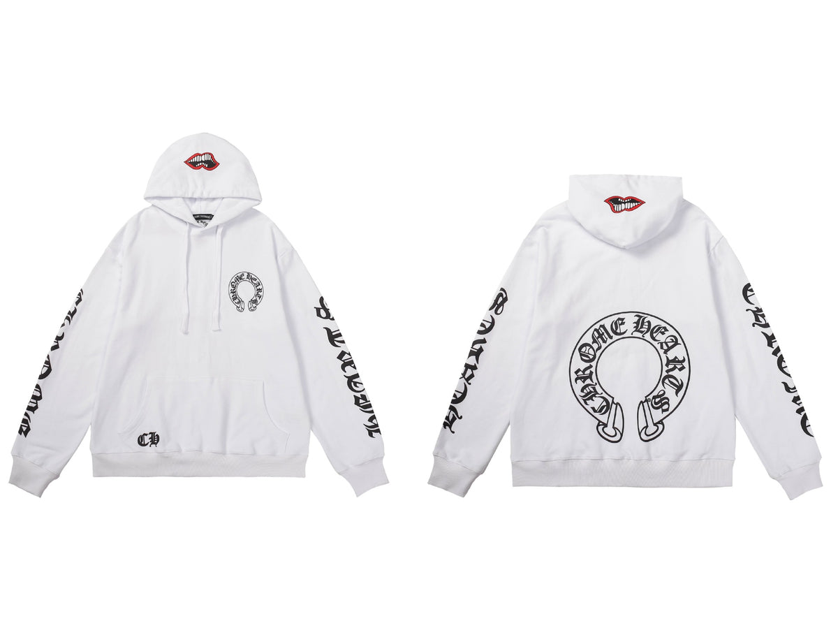 Chrome Hearts Horseshoe Cross Hoodie Goth Streetwear Graphic Pullover