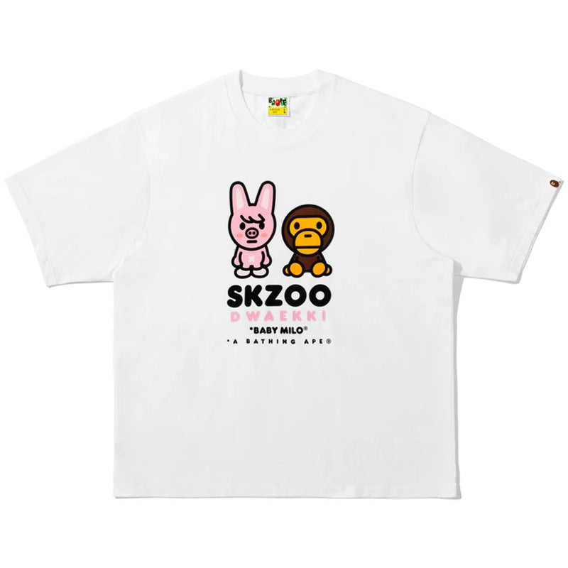 BAPE Ape Head Camo Shark Print Crew Neck Short Sleeve T‑Shirt Unisex