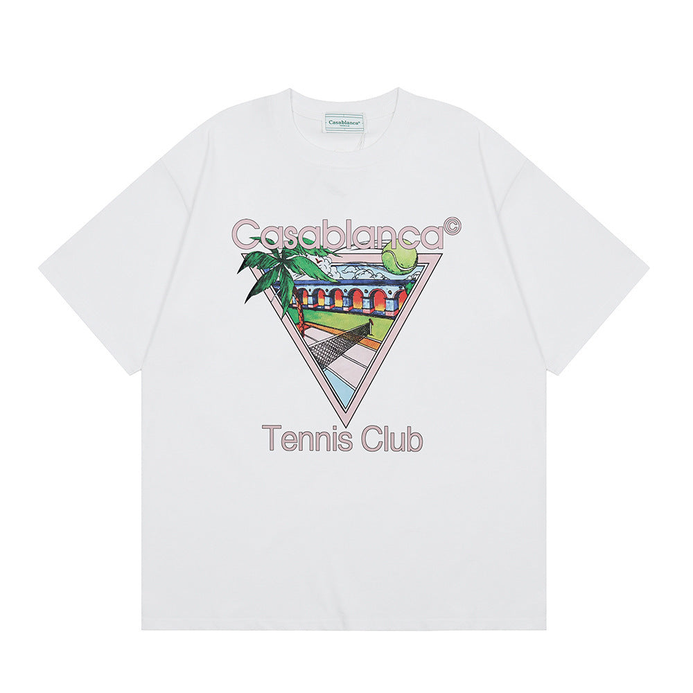 Casablanca Multi‑Print Tennis Floral Graphic Oversized Tee Streetwear