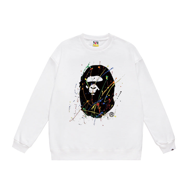 BAPE Ape Head Crewneck Sweatshirt Multi Print Streetwear Pullover