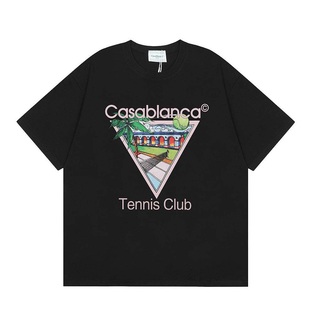 Casablanca Multi‑Print Tennis Floral Graphic Oversized Tee Streetwear