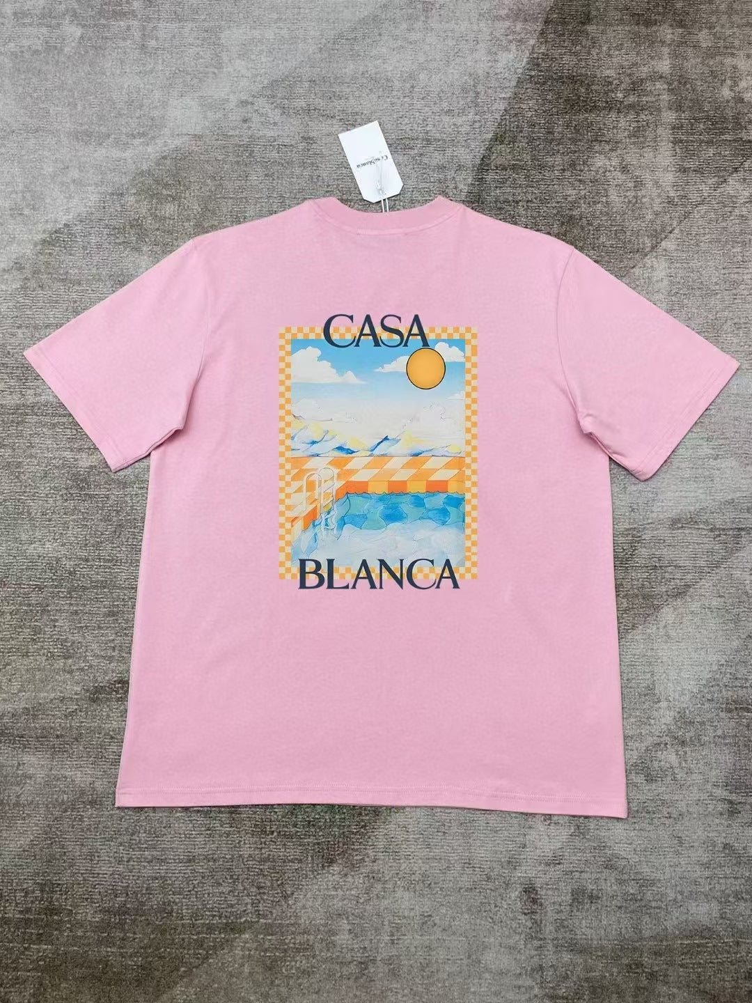 Casablanca Art Graphic Print Loose Unisex Short Sleeve T-Shirt