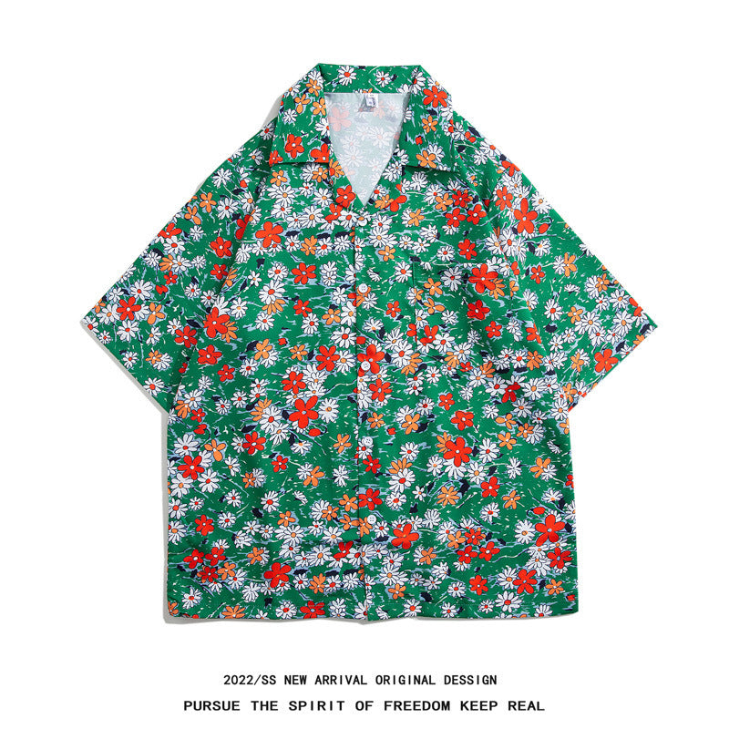 Mens Camp Collar Tropical Hawaiian Floral Short Sleeve Beach Shirt  South2101-2126