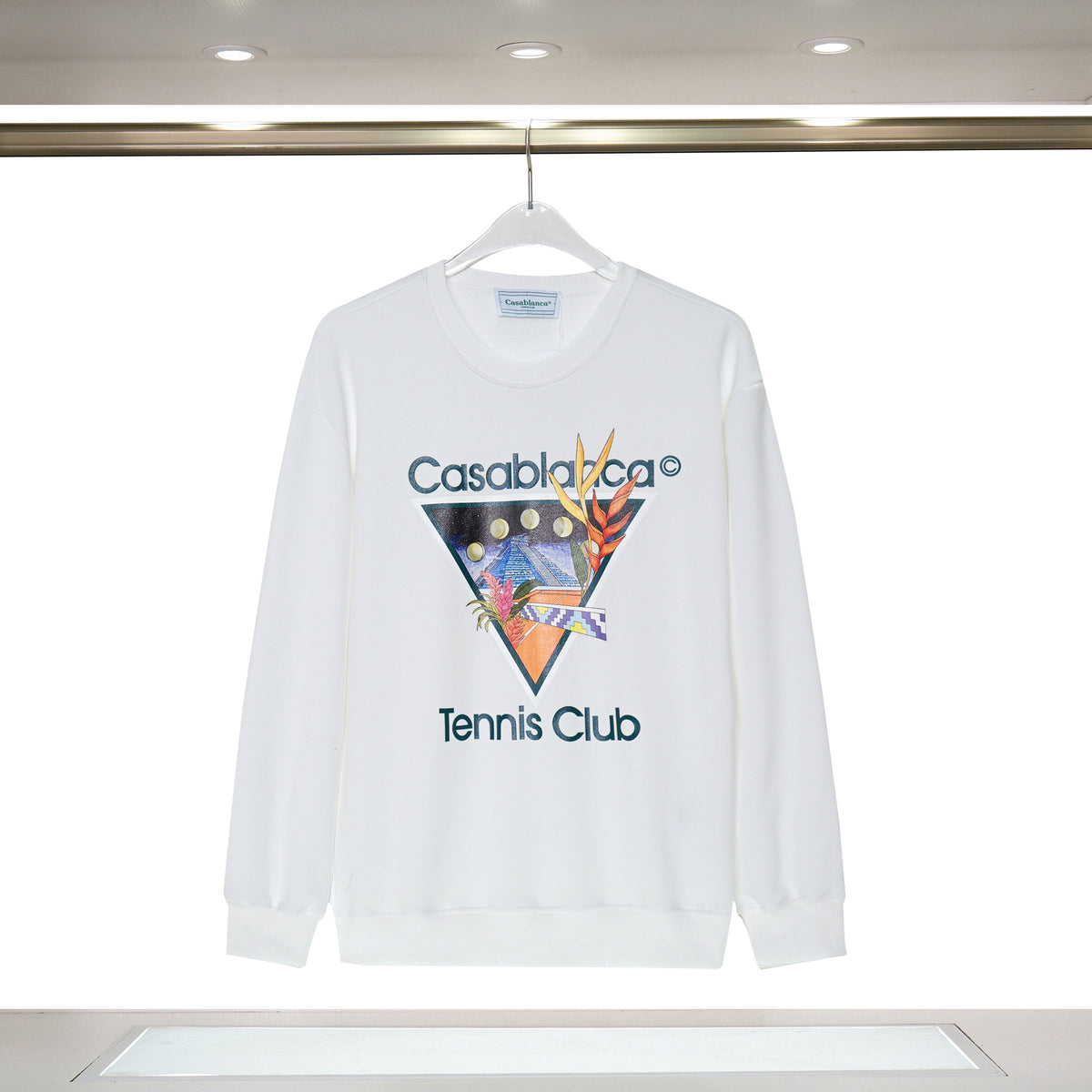 Casablanca Tennis Club Graphic Crewneck Sweatshirt Men Casual Pullover