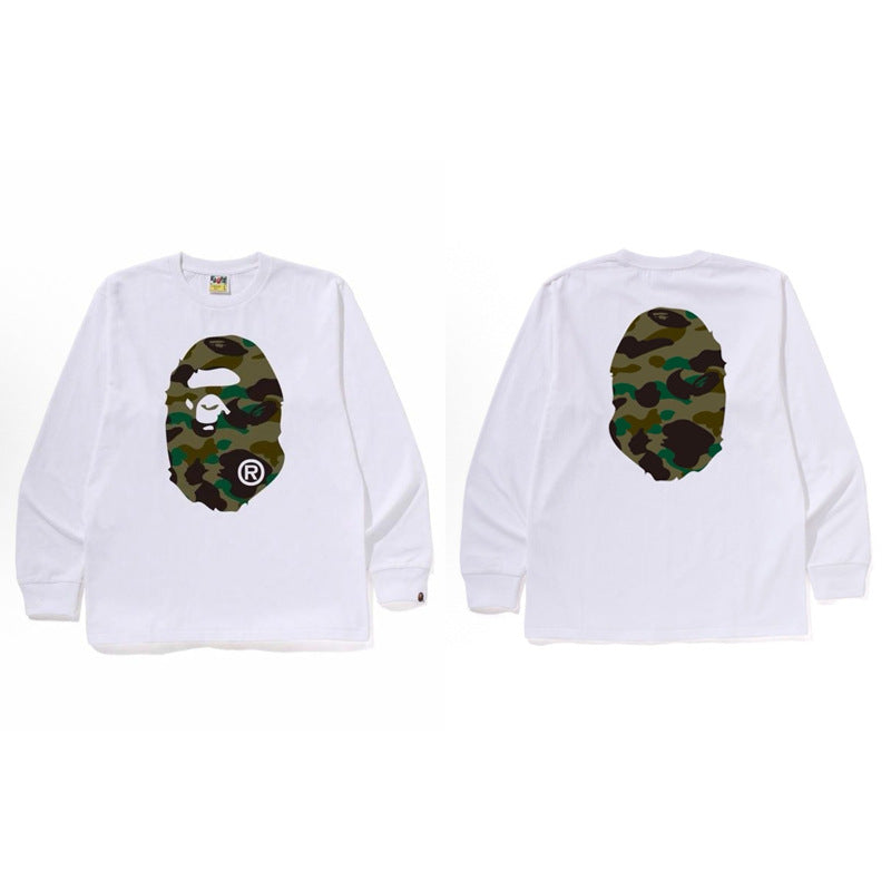 Bape Baby Milo Camo Ape Head Graphic Oversized Long Sleeve Tee Street