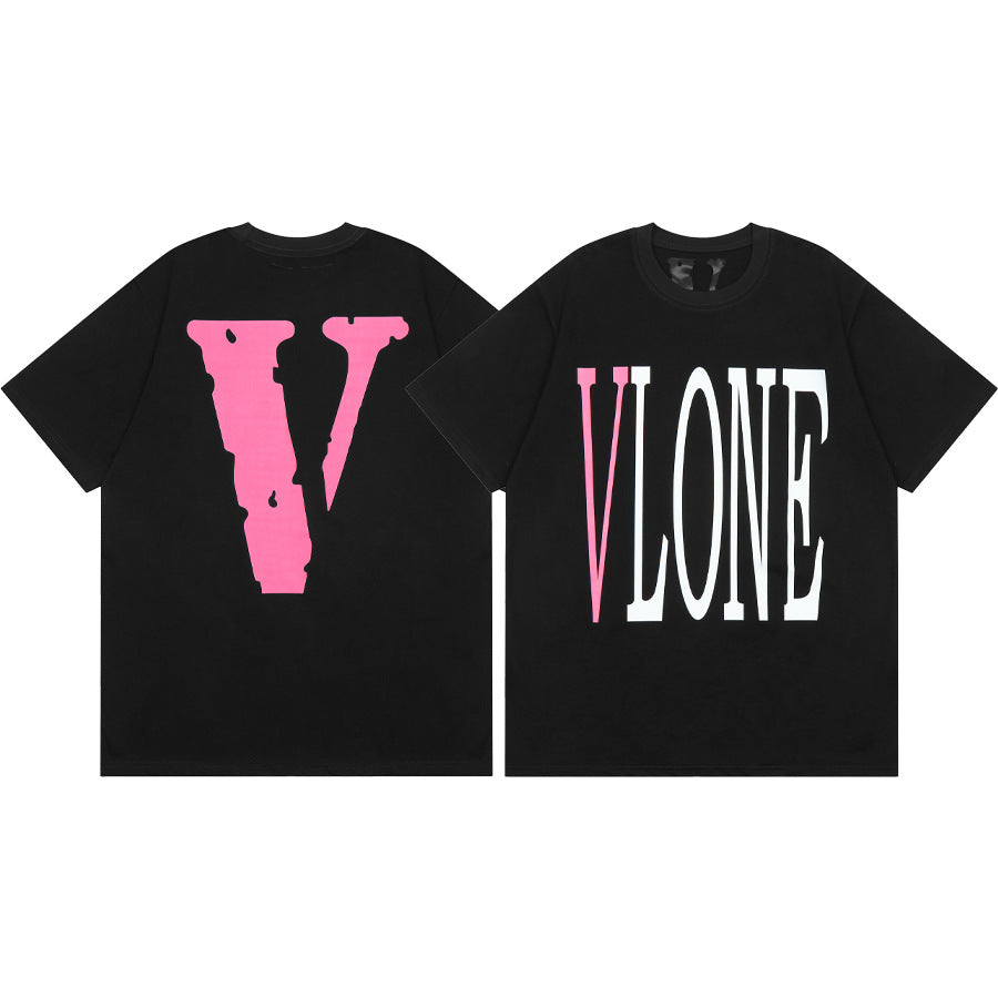 Vlone Big V Letter Graphic Short Sleeve Tee Streetwear Unisex