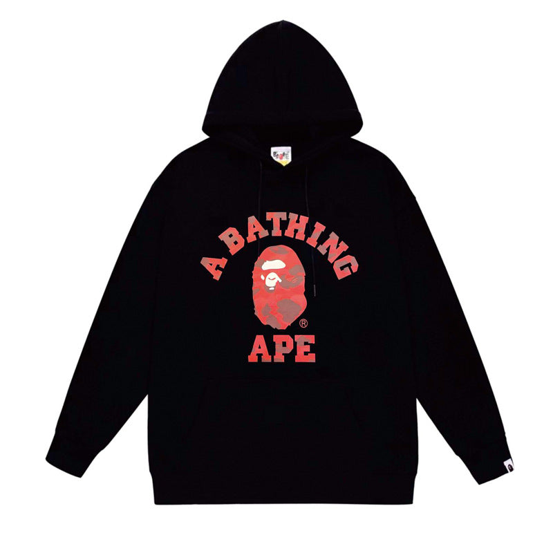 BAPE Ape Head Graphic Hoodie Camo Print Loose Cotton Pullover