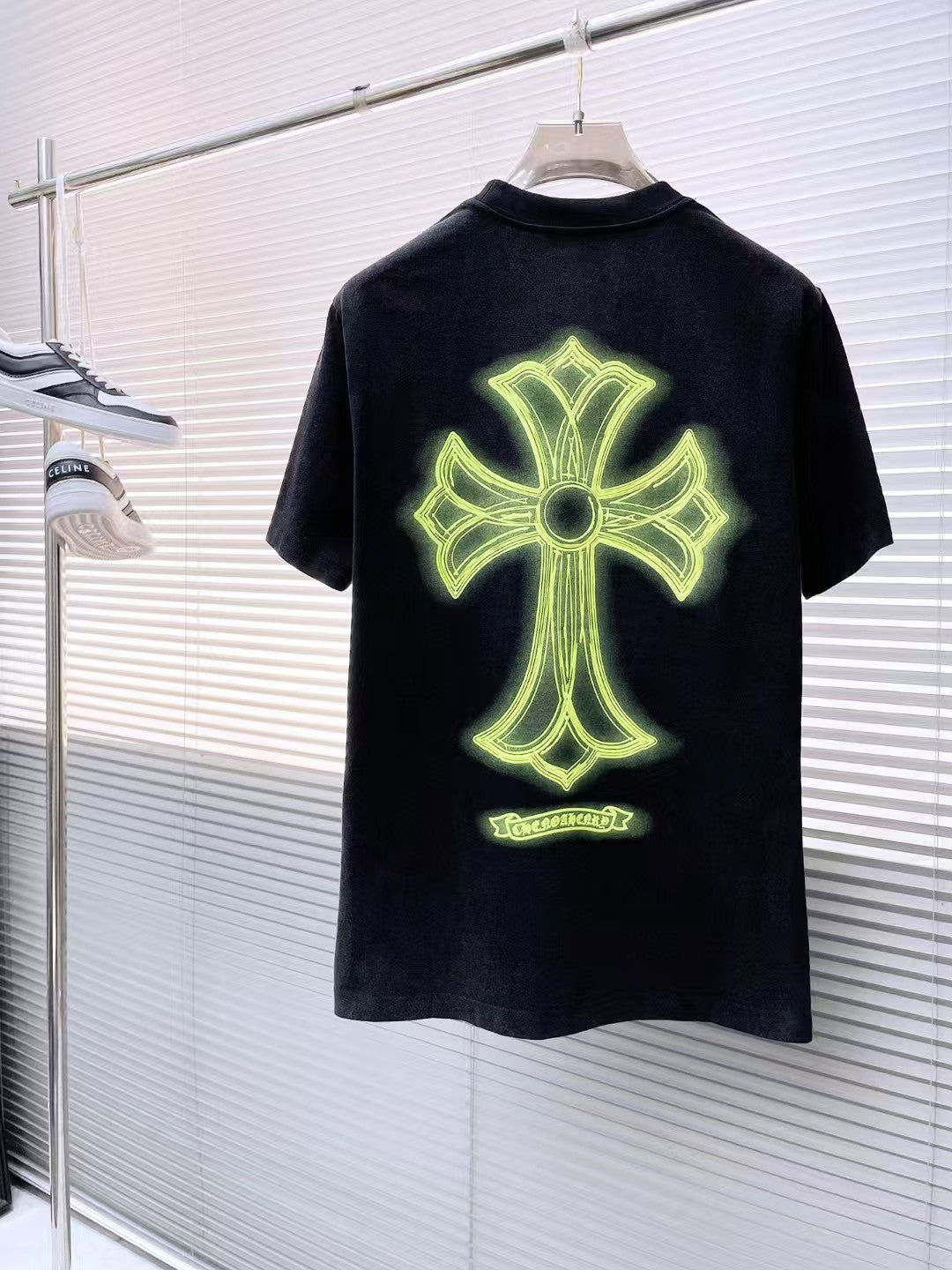Chrome Hearts Color Sanskrit Cross Print Short Tee Unisex Y2K