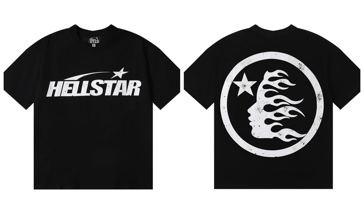 Hellstar Series Vintage Graphic Print Loose Unisex Streetwear T-Shirt