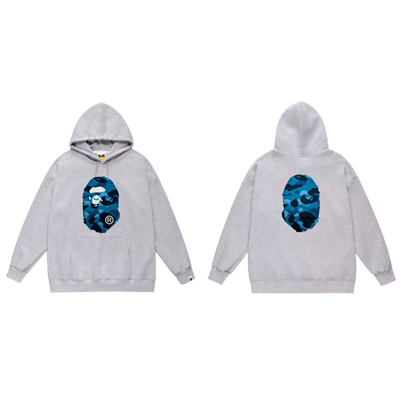 BAPE Ape Head Graphic Hoodie Camo Print Loose Cotton Pullover
