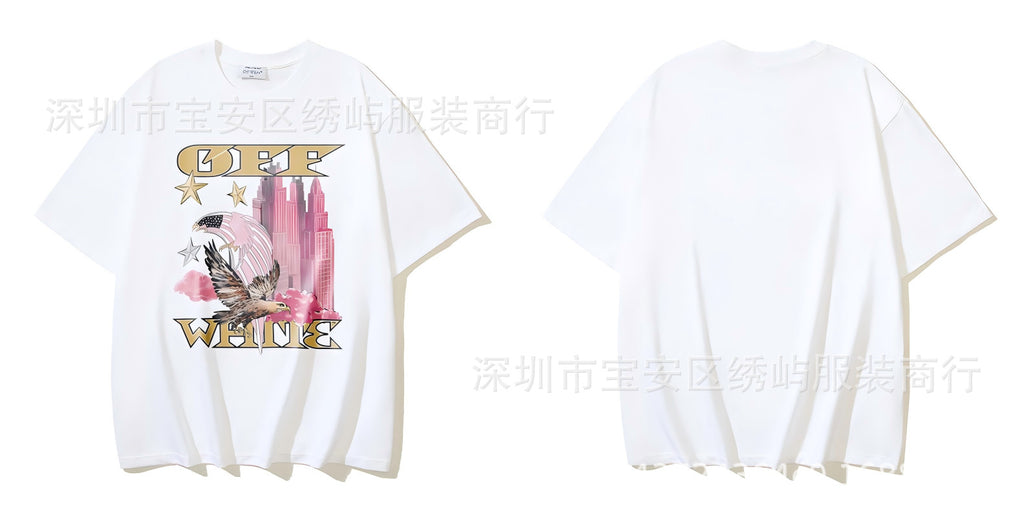 Figure Arrow Graphic Print Streetwear Crew Neck Short Sleeve T Shirt