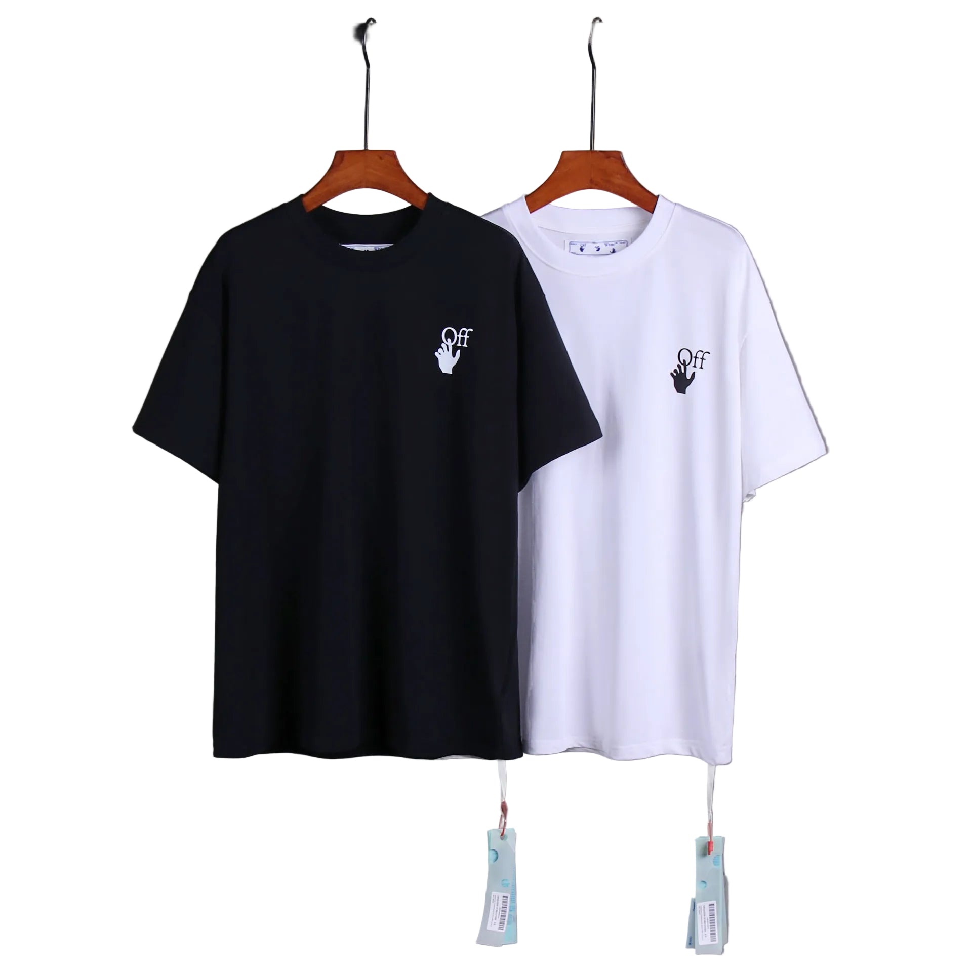 Off White Arrow Hand Letter Graphic Crew Neck Short Sleeve T Shirt