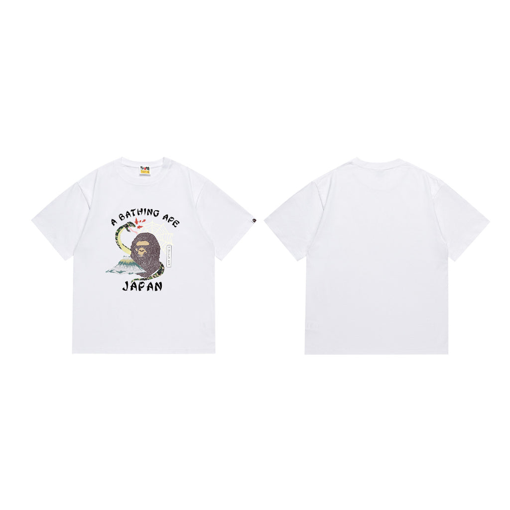 BAPE Ape Head Shark Print Loose Casual Unisex T-Shirt