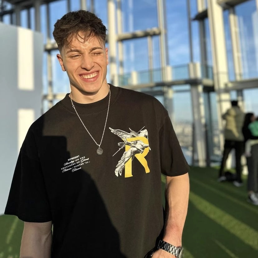 Represent Shark Washed Graphic Oversized Tee Streetwear Unisex